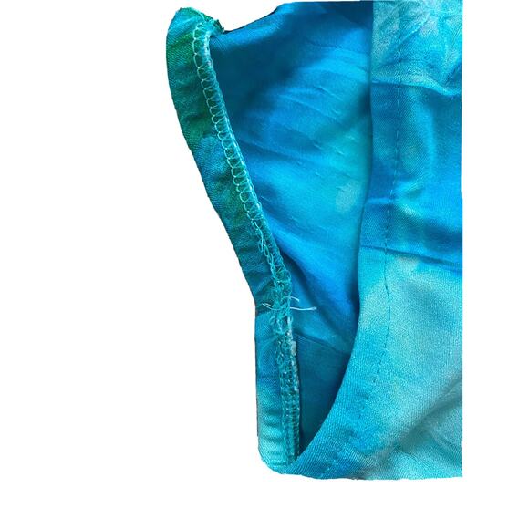 Vintage Christian Dior One Piece Swimsuit Blue Green Tie Dye Bow Strapless RARE - Picture 4 of 12